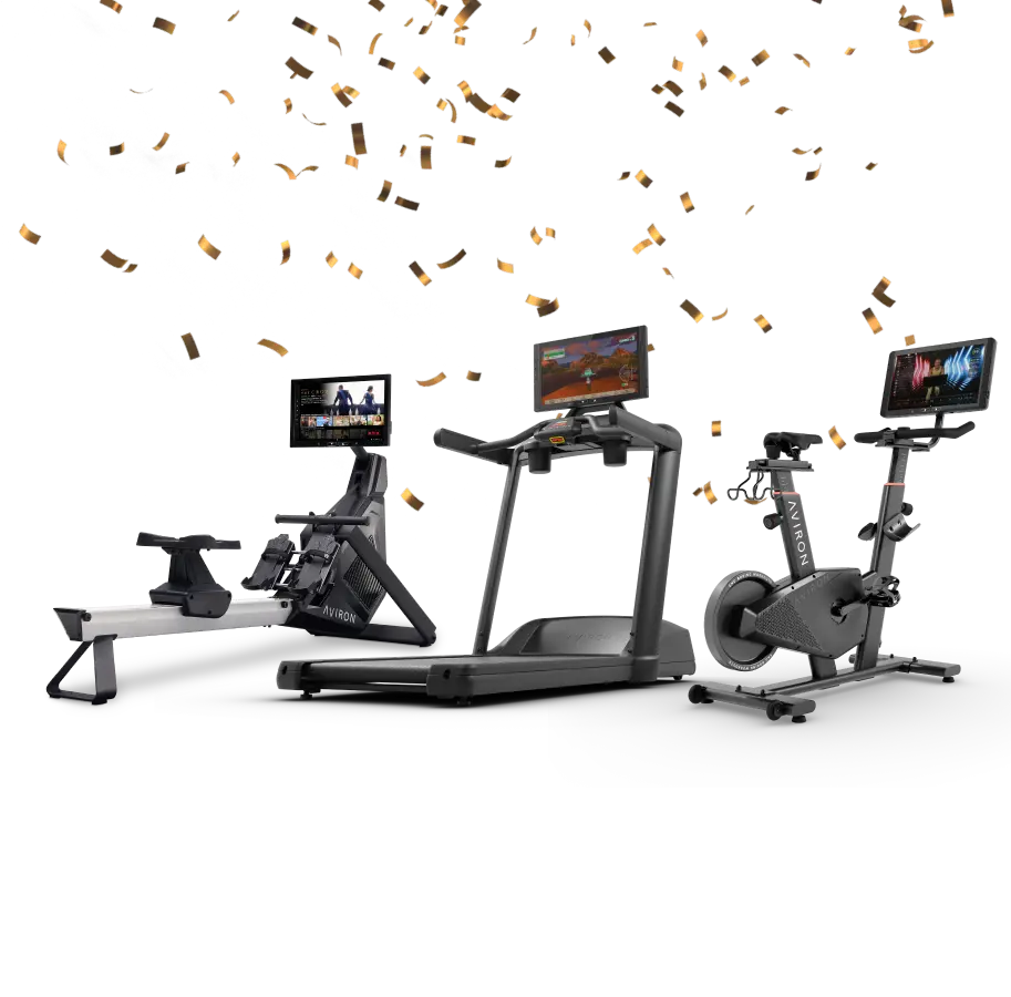 Aviron fitness equipment including rowing machines and exercise bikes