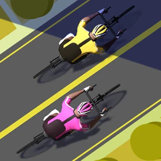 Two riders racing head to head in an Aviron competition