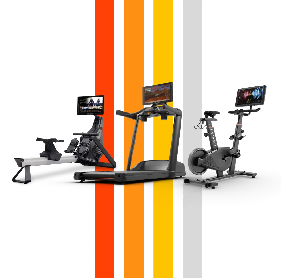 Aviron fitness equipment including rowing machines and exercise bikes